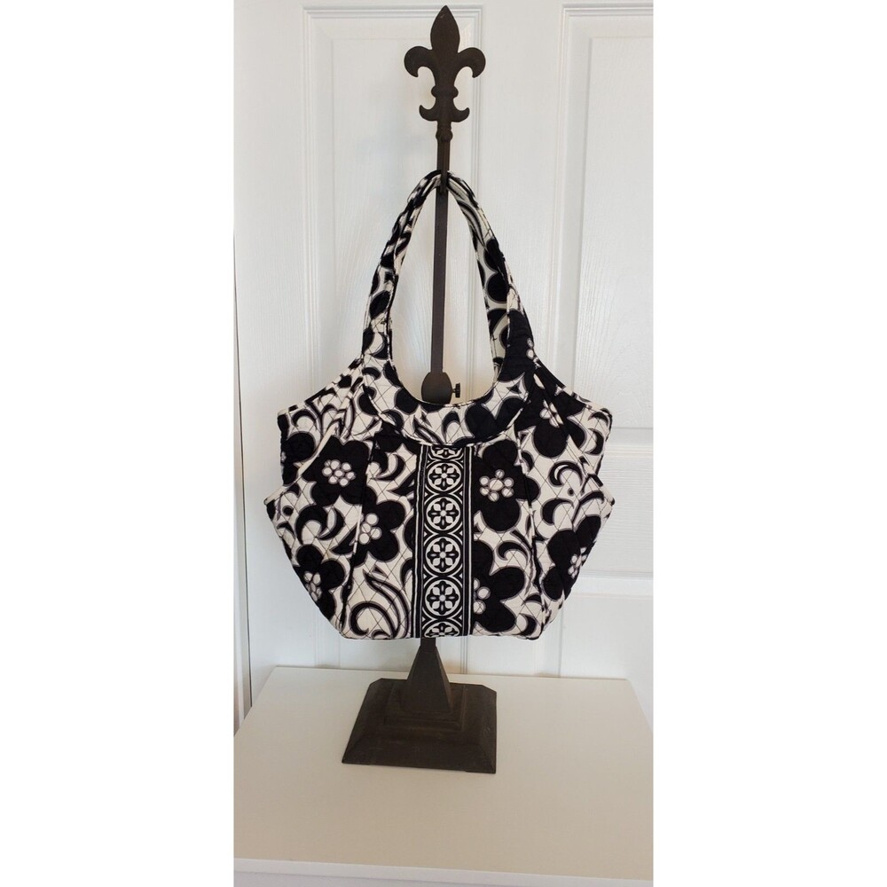 Vera Bradley Night & Day Side By Side Tote Large Cotton Shoulder Bag Hobo Bag